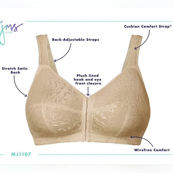 42D Plus Size Women's Easy On Front Close Wirefree Bra. - Picture 13 of 13